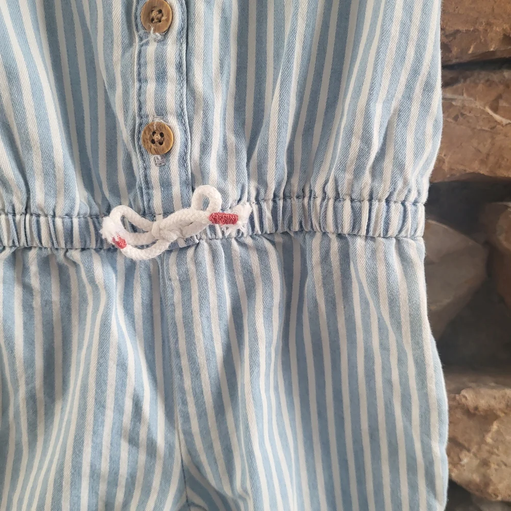 Baby Girl Striped Utility Jumpsuit